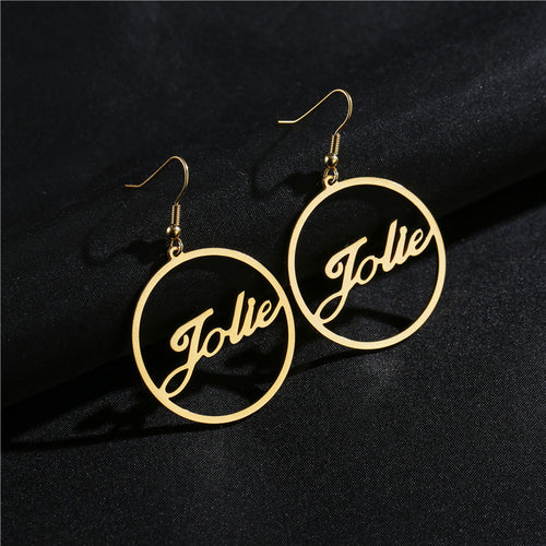 1 Pair Personalized Nameplate Studs Name Earrings