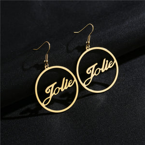 1 Pair Personalized Nameplate Studs Name Earrings