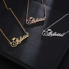 Load image into Gallery viewer, Personalized Name Crown Necklace Handmade