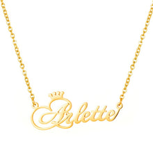 Load image into Gallery viewer, Personalized Name Crown Necklace Handmade