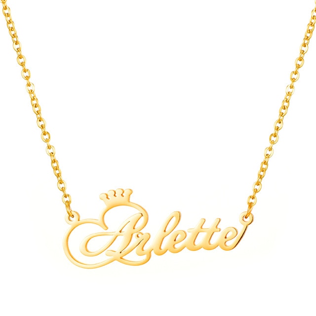 Personalized Name Crown Necklace Handmade