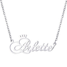 Load image into Gallery viewer, Personalized Name Crown Necklace Handmade
