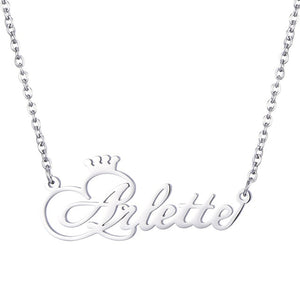 Personalized Name Crown Necklace Handmade