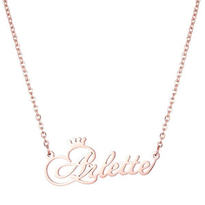 Personalized Name Crown Necklace Handmade