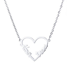 Load image into Gallery viewer, Rose Gold Love Heart Personalized Name Necklaces