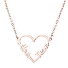 Load image into Gallery viewer, Rose Gold Love Heart Personalized Name Necklaces