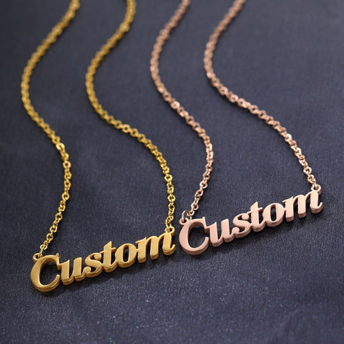 Name Necklace Gold Color