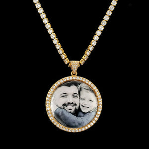 Custom Photo Memory Medallions Solid Pendant Necklace